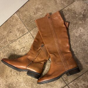Sam Edelman “Prina” Brown Leather Knee-High Boots